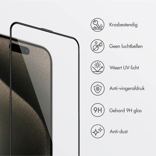 Accezz Gehard Glas Screenprotector + Applicator Apple iPhone 15 Pro