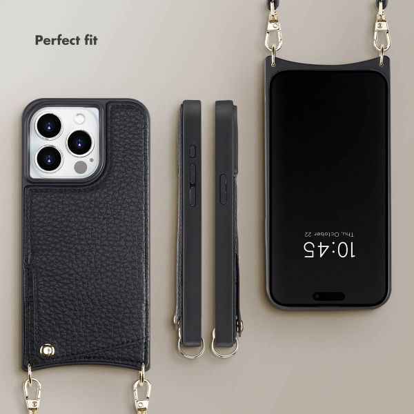 Selencia Nova Phone Case with Cord and Card Holder Apple iPhone 13 Pro - Black