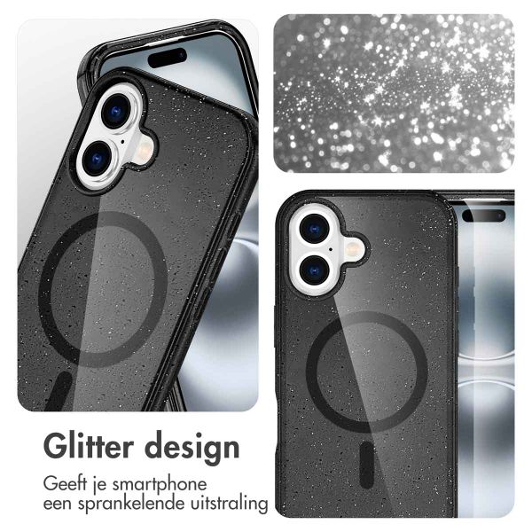 imoshion Sparkle Backcover met MagSafe Apple iPhone 16 - Glitter Zwart