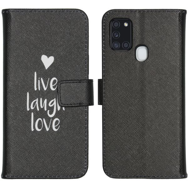 imoshion Design Softcase Bookcase Galaxy A21s - Live Laugh Love