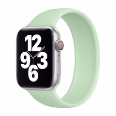 Apple Siliconen solobandje Apple Watch | 44/45/46/49 mm - Maat 5 - Pistachio