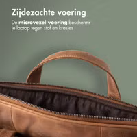 Accezz Leather Laptoptas 16 inch - Cognac