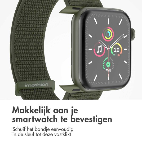 imoshion Nylon bandje Apple Watch Series 1 t/m 11 / SE / Ultra (44/45/46/49 mm) - Army Green