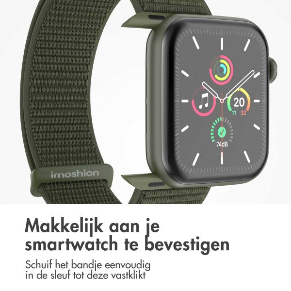 imoshion Nylon⁺ bandje Apple Watch Series 1 t/m 10 / SE / Ultra (2) (44/45/46/49 mm) - Army Green