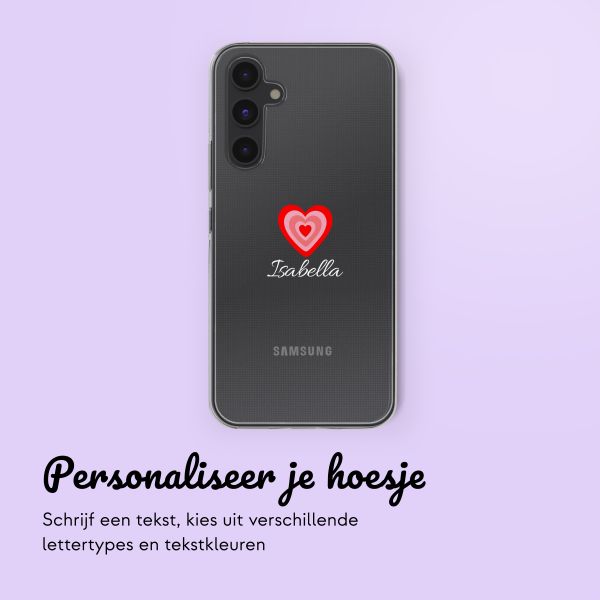 Gepersonaliseerd hoesje met hartje Samsung Galaxy A54 (5G) - Transparant