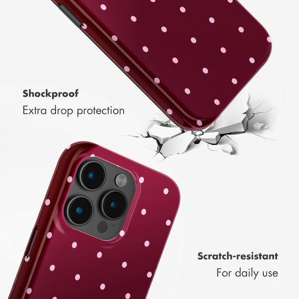 Selencia Vivid Back Cover with MagSafe Apple iPhone 15 Pro - Happy Dots Burgundy
