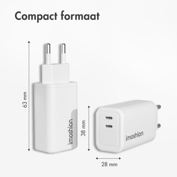 imoshion Wall Charger 35 Watt | Met 2 USB-C poorten - Wit
