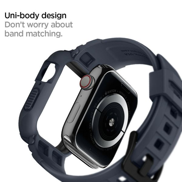 Spigen Rugged Armor™ Pro case Apple Watch 44 mm / 45 mm - Donkerblauw