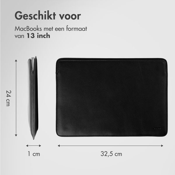Accezz Leather Laptop hoes Apple MacBook 13 inch - Laptopsleeve - Zwart