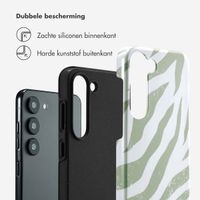 Selencia Vivid Backcover Samsung Galaxy S23 - Colorful Zebra Sage Green