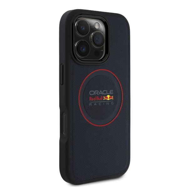 Red Bull Racing Meshed PU Leather Backcover MagSafe Apple iPhone 16 Pro Max - Navy