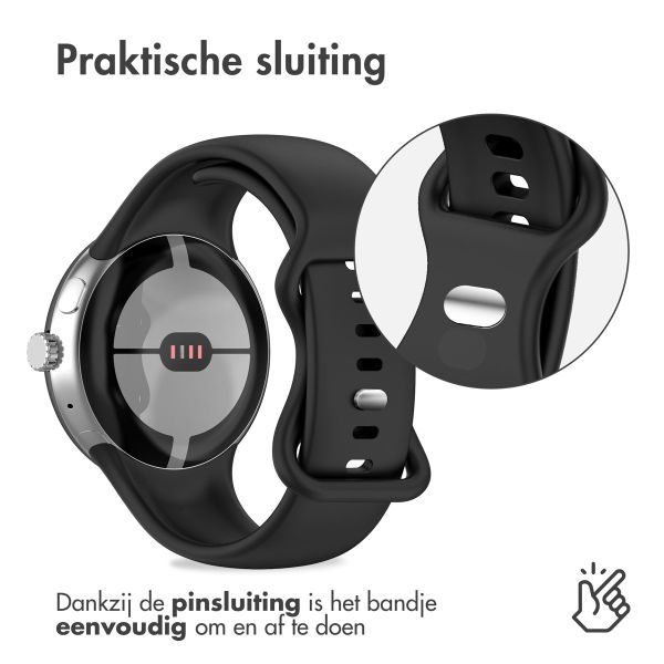 imoshion Siliconen bandje Google Pixel Watch / Watch 2 / Watch 3 (41 mm) - Maat S - Zwart