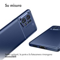 imoshion Carbon Softcase Backcover Oppo Find X5 5G - Blauw