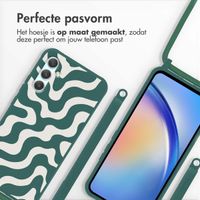 imoshion Siliconen design hoesje met koord Samsung Galaxy A34 (5G) - Petrol Green Groovy