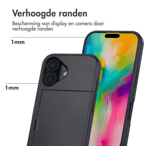 imoshion Backcover met pasjeshouder iPhone 16 - Zwart