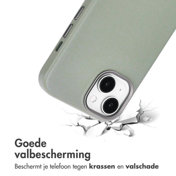 Accezz MagSafe Leather Backcover Apple iPhone 15 - Light Grey