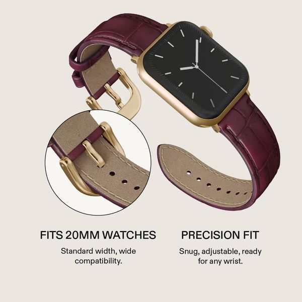 Burga Genuine Leather Band Apple Watch | 38/40/41/42 mm - Mobwife / Gold