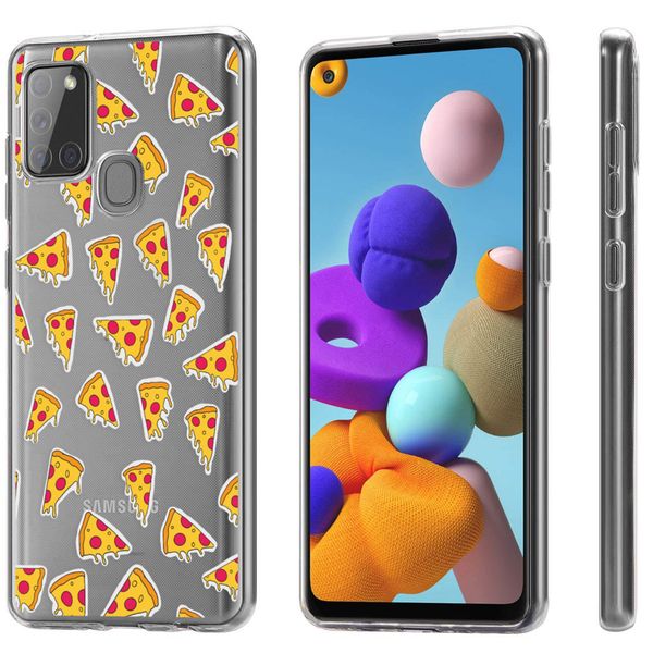 imoshion Design hoesje Samsung Galaxy A21s - Pizza - Geel