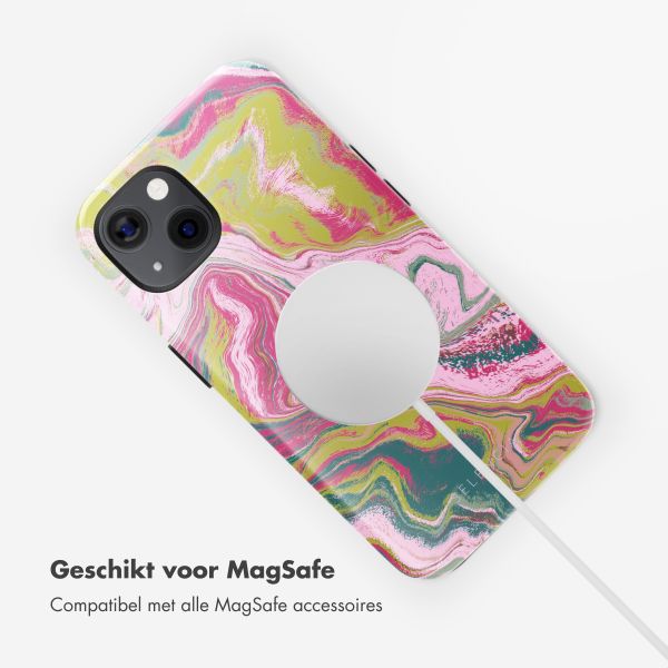 Selencia Vivid Backcover met MagSafe Apple iPhone 13 - Marble Pink