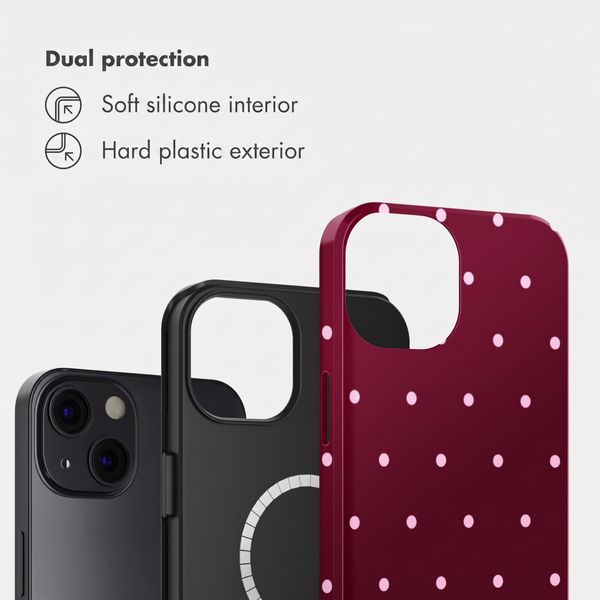 Selencia Vivid Back Cover with MagSafe Apple iPhone 13 - Happy Dots Burgundy