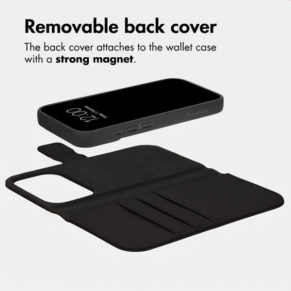 imoshion Detachable 2-in-1 Luxury Wallet Case Apple iPhone 18 Pro / 17 Pro - Black