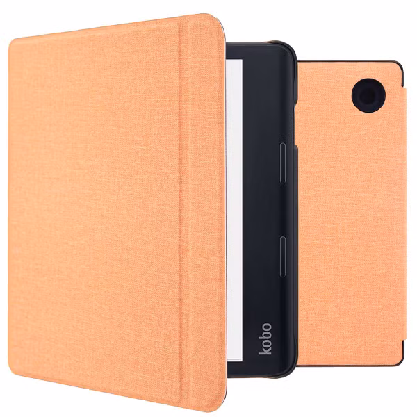 imoshion Canvas Sleepcover Bookcase met stand Kobo Sage / Tolino Epos 3 - Peach