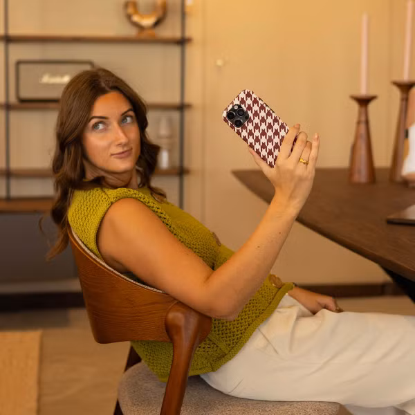 Selencia Vivid Backcover met MagSafe Samsung Galaxy S25 - Pied-de-Poule