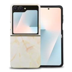 Selencia Vivid Backcover Samsung Galaxy Z Flip 7 - Golden Beige Marble