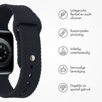 imoshion Siliconen geweven bandje Apple Watch Series 1 t/m 9 / SE (38/40/41 mm) | Series 10 / 11 (42 mm) - Zwart