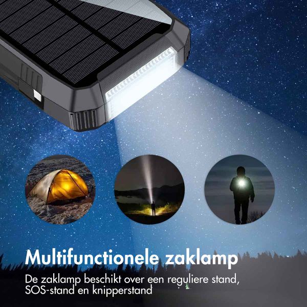 imoshion Solar Powerbank - Draadloze powerbank op zonne-energie - Quick Charge en Power Delivery - 30.000 mAh - Zwart