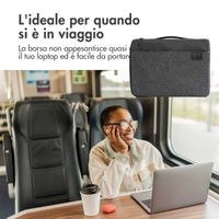 imoshion Laptop hoes 13-14 inch - Laptopsleeve met handvat - Geschikt voor laptops van 13-14 inch - Grijs