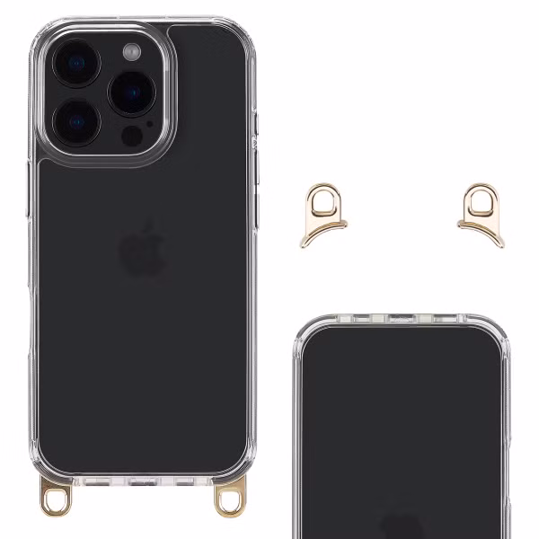Selencia Backcover met afneembare haakjes Apple iPhone 16 Pro - Transparant