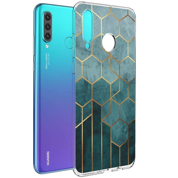 imoshion Design hoesje Huawei P30 Lite - Patroon - Groen