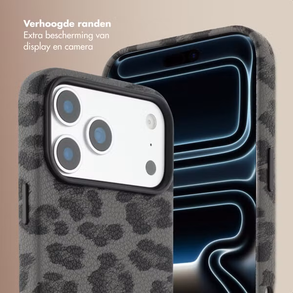 Selencia Sabi Backcover Panterprint met MagSafe Apple iPhone 17 Pro Max - Midnight Black