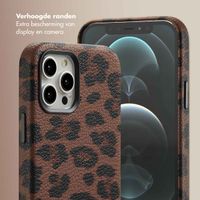 Selencia Sabi Backcover Panterprint met MagSafe Apple iPhone 12 (Pro) - Mocha Brown