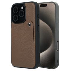 Selencia Riva Backcover met Pashouder Apple iPhone 15 Pro - Mocha Brown