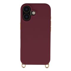 Selencia Rivièra MagSafe Backcover met afneembare haakjes Apple iPhone 16 - Bold Burgundy