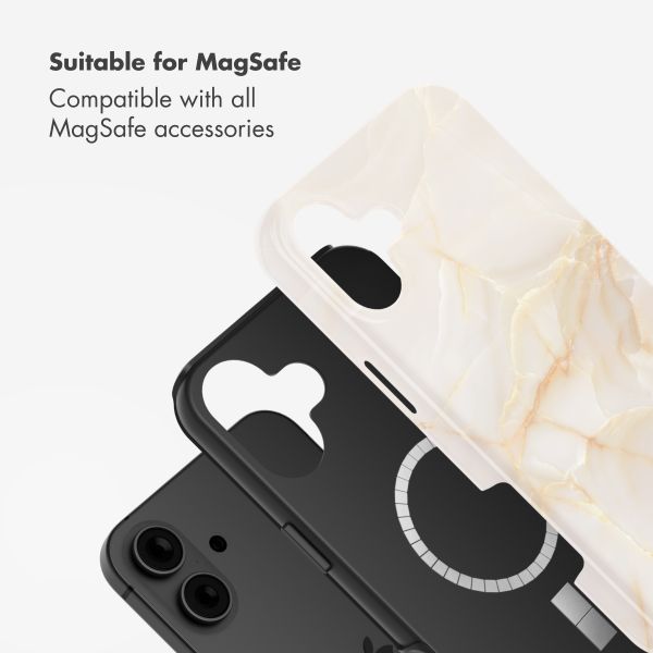 Selencia Vivid Back Cover with MagSafe Apple iPhone 16 - Golden Beige Marble