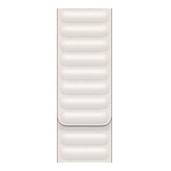 Apple Leather Link Apple Watch Series 1 t/m 9 / SE (38/40/41 mm) | Series 10 / 11 (42 mm) - Maat M/L - Chalk