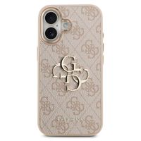 Guess 4G Metal Logo Backcover Apple iPhone 17 - Gold Edge - Pink