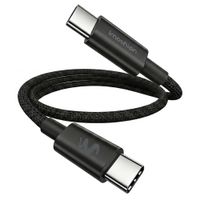 imoshion Braided USB-C naar USB-C kabel 100W - 0,25 meter - Zwart