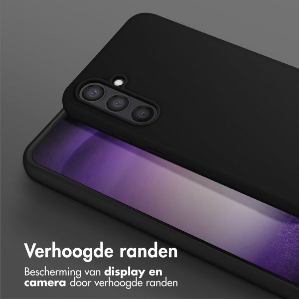 Selencia Siliconen hoesje met afneembaar koord Samsung Galaxy S23 FE - Zwart