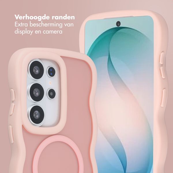 Selencia Wavy Backcover met MagSafe Samsung Galaxy S26 Ultra - Soft Pink