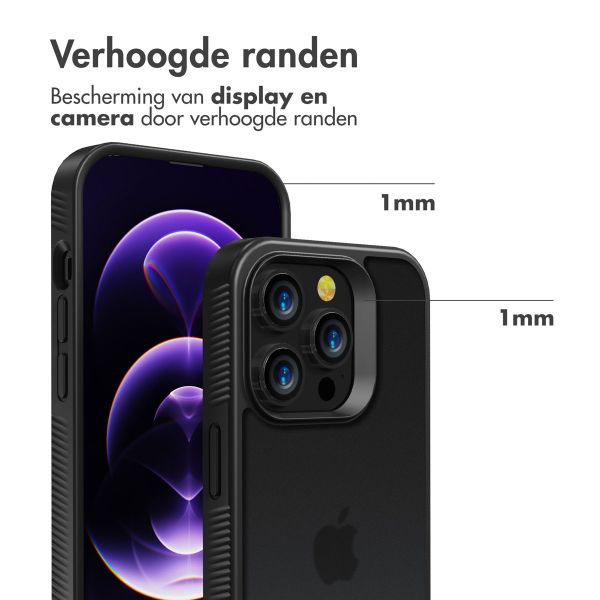 Accezz Rugged Frosted Backcover Apple iPhone 14 Pro - Zwart