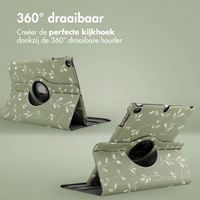 imoshion 360° Draaibare Design Bookcase Apple iPad 6 (2018) 9.7 inch / iPad 5 (2017) 9.7 inch - Green Flowers