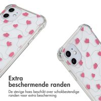imoshion Design hoesje met koord Apple iPhone 11 - Dusty Rose Connected Hearts