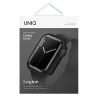 Uniq Legion Apple Watch Case met Gehard glazen screenprotector Apple Watch 7-9 - 41 mm - Midnight Black