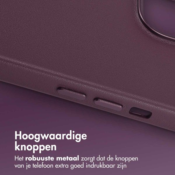 Accezz MagSafe Leather Backcover iPhone 15 - Heath Purple