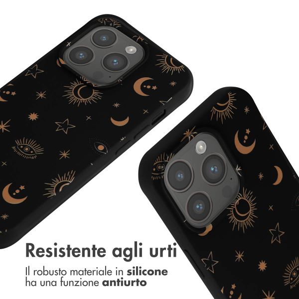 imoshion Siliconen design hoesje met koord Apple iPhone 15 Pro - Sky Black