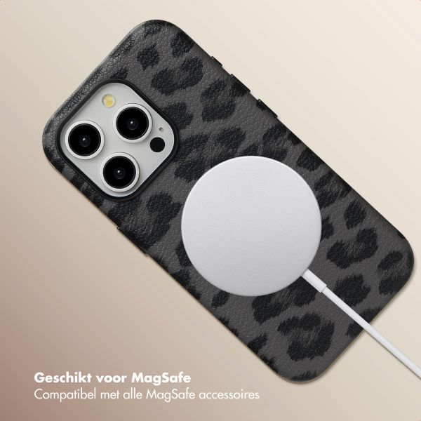 Selencia Sabi Backcover Panterprint met MagSafe Apple iPhone 15 Pro - Midnight Black